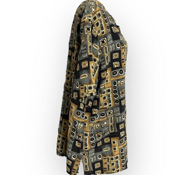 K.C. Studio Women's Multicolored Blouse Plus Size 2X Keyhole Geometric Print Top - Picture 4 of 9